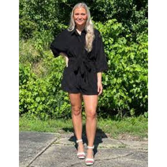 Bibi Beach Towel Textured Terry Shorts Romper Beach Orange Papaya IB1388-0 Large - Picture 6 of 11